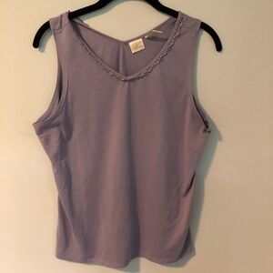 Gillian & O’Malley Purple V-Neck Laced Tank Top Size Large